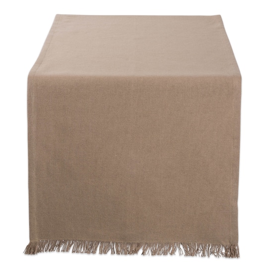 DII&#xAE; 108&#x22; Solid Heavyweight Fringed Table Runner